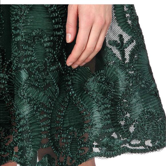 Maje Green Reason embroidered honeycomb midi dress - Picture 8 of 8